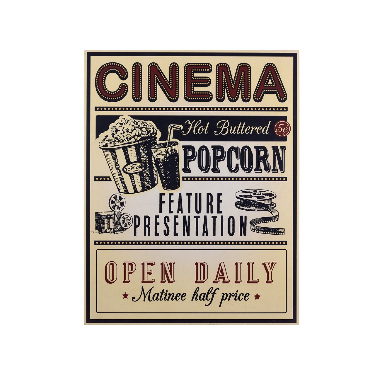 Contemporary Home Living 30.25" Rectangular Vintage Inspired Cinema Ad Wall Art